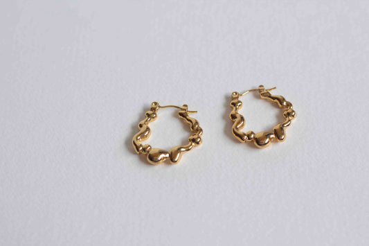 Ripple earring, 18k Gold-plated