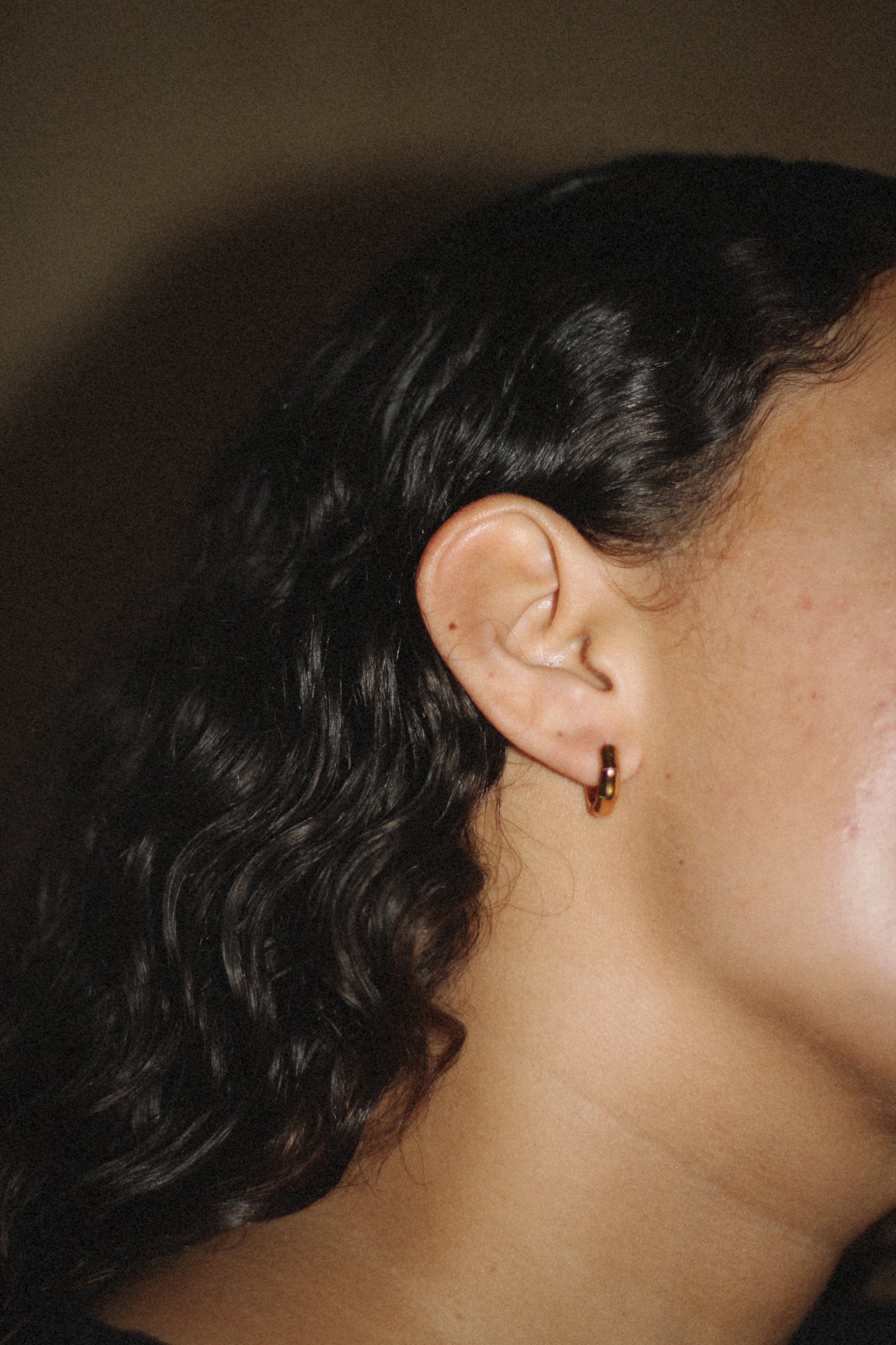 Puff earring, 18k Gold-plated