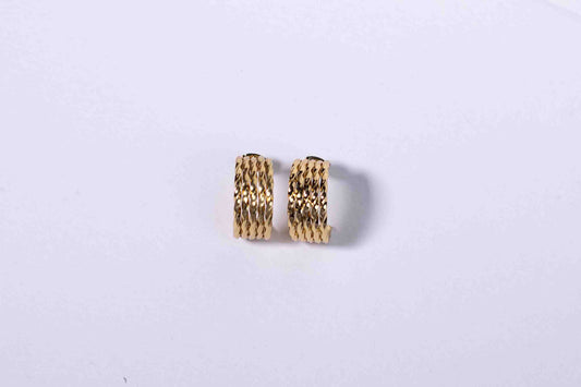 Rope earring, 18k Gold-plated