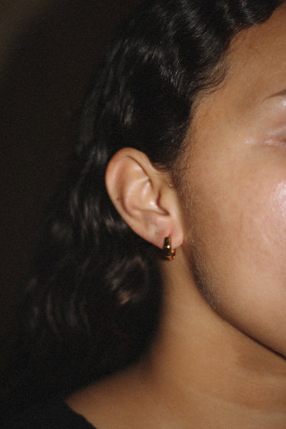 Puff earring, 18k Gold-plated