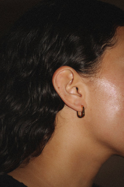 Stem earring, 18k Gold-plated
