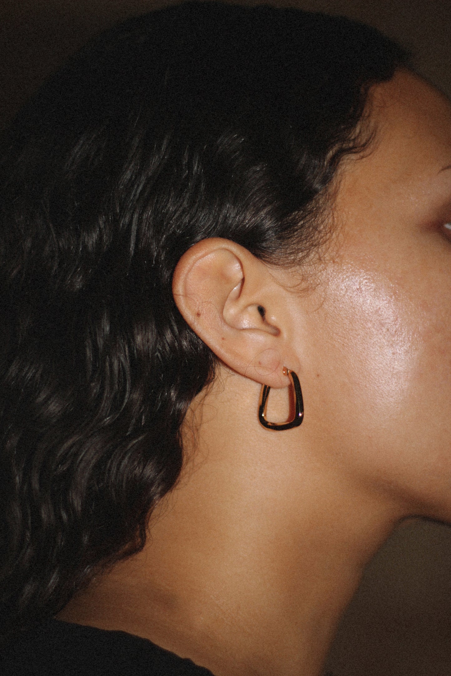 Drop earring, 18k Gold-plated