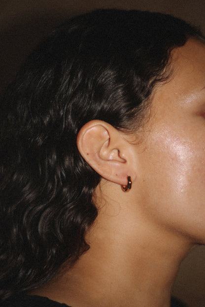 Puff earring, 18k Gold-plated