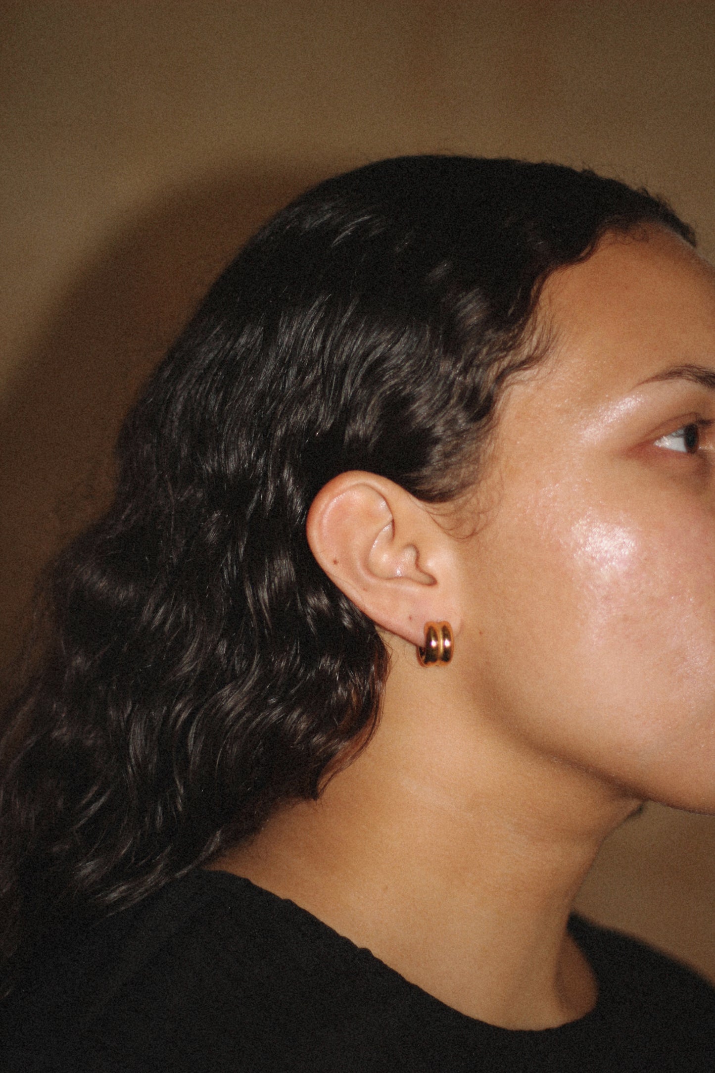 Curl earring, 18k Gold-plated