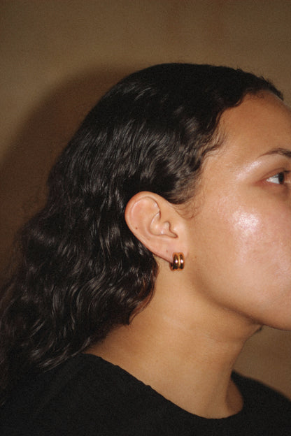 Curl earring, 18k Gold-plated