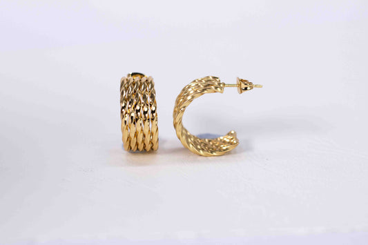 Rope earring, 18k Gold-plated