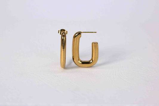 Frame earring, 18k Gold-plated