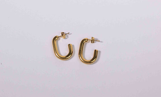 Frame earring, 18k Gold-plated