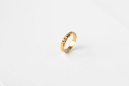 Bark ring, 18k Gold-plated
