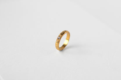 Bark ring, 18k Gold-plated