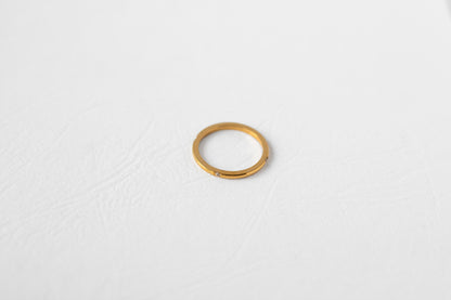Sprig ring, 18k Gold-plated with White stone