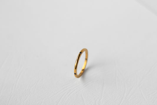 Sprig ring, 18k Gold-plated with Blue stone