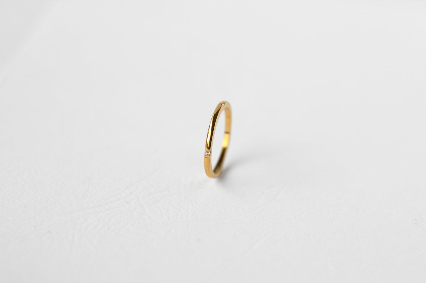 Sprig ring, 18k Gold-plated with White stone