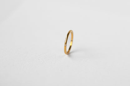 Sprig ring, 18k Gold-plated with White stone