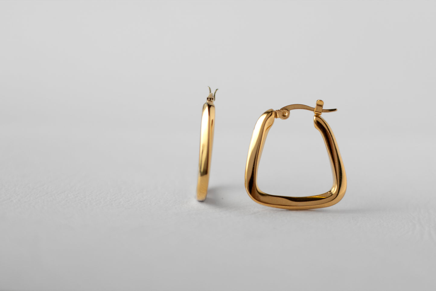 Drop earring, 18k Gold-plated