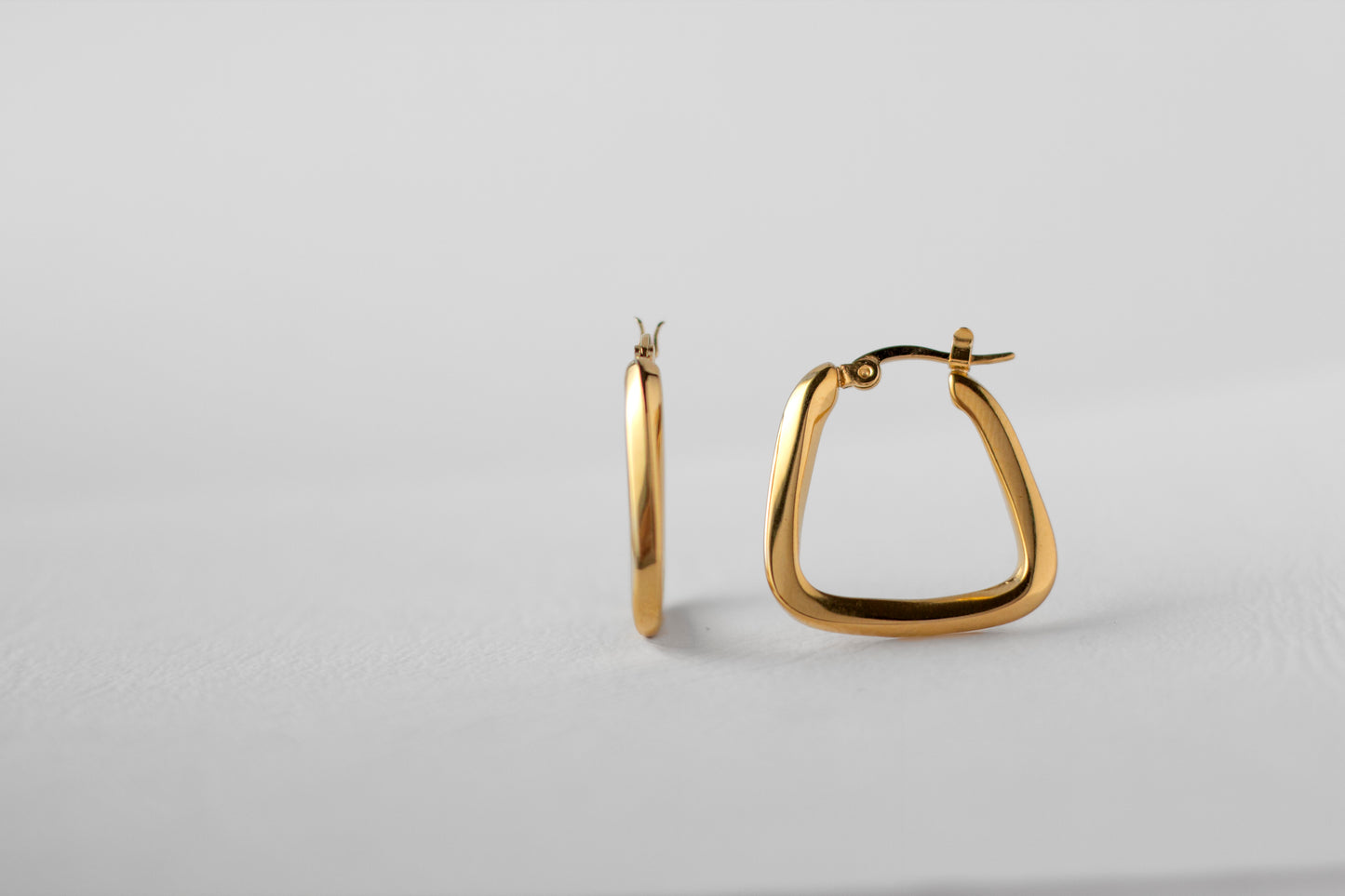 Drop earring, 18k Gold-plated