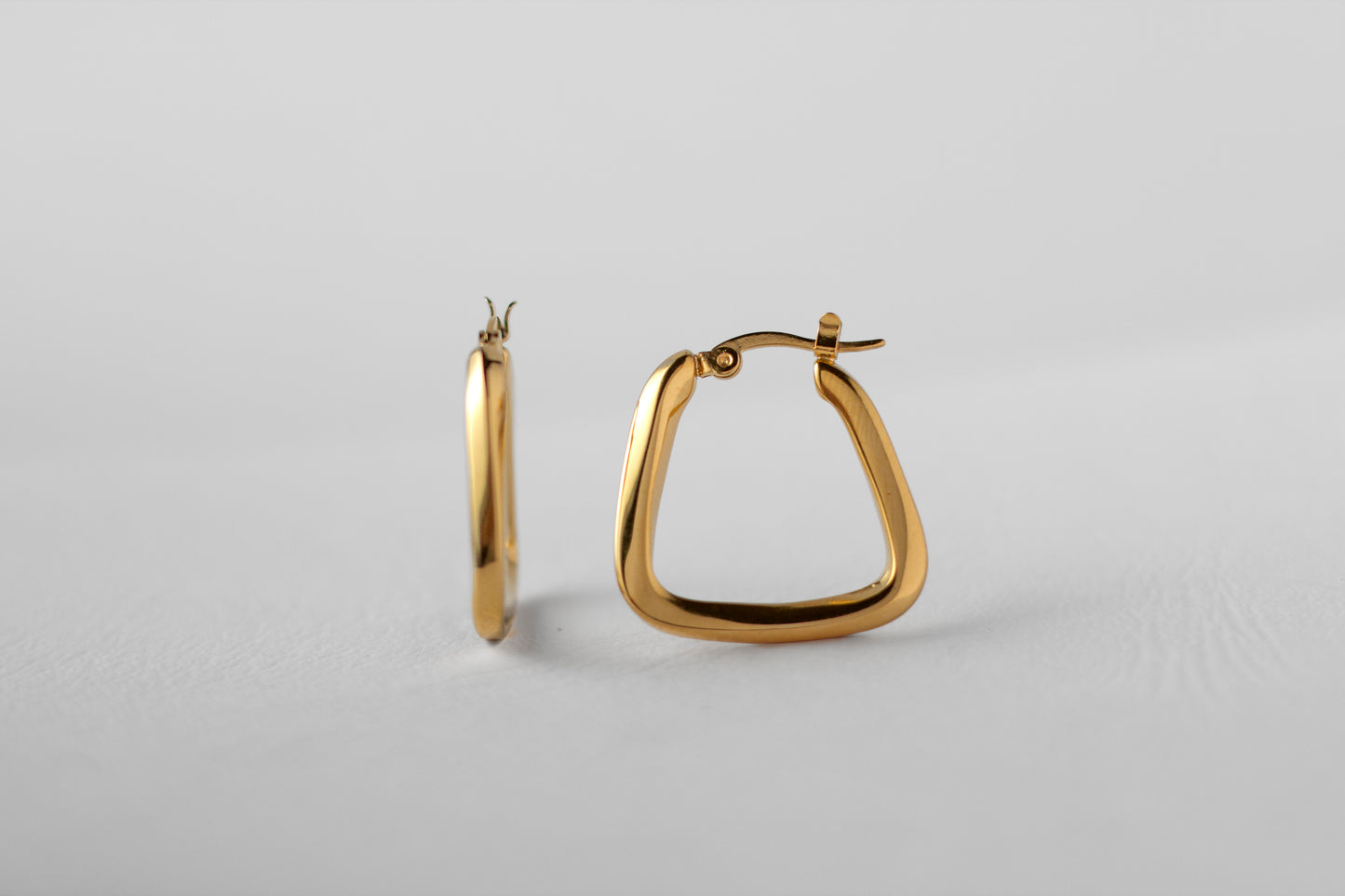 Drop earring, 18k Gold-plated