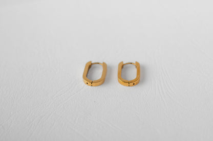 Stem earring, 18k Gold-plated