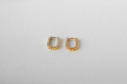 Stem earring, 18k Gold-plated