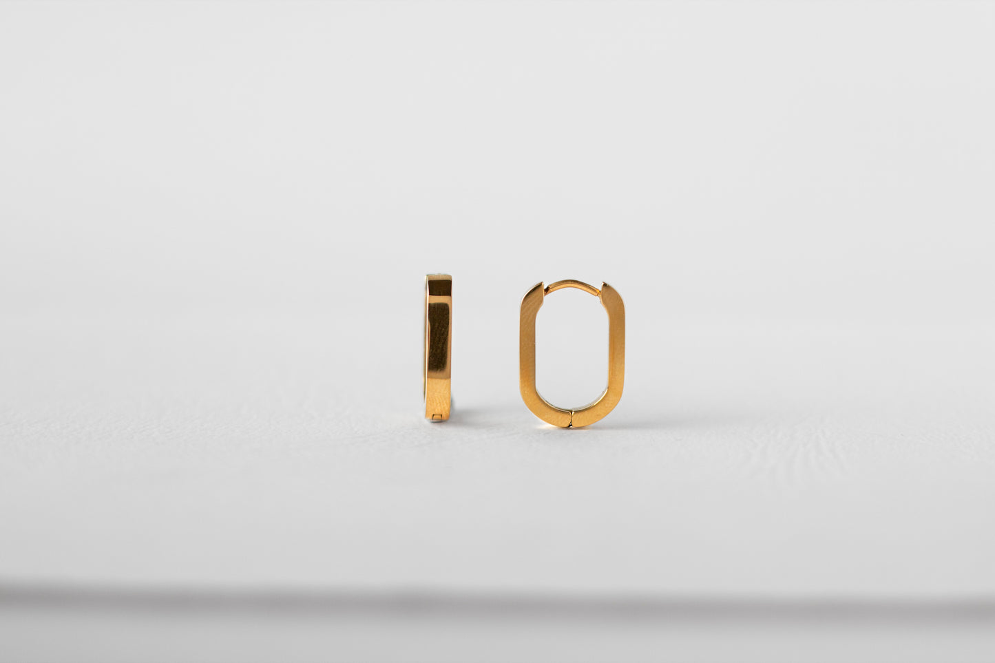 Stem earring, 18k Gold-plated