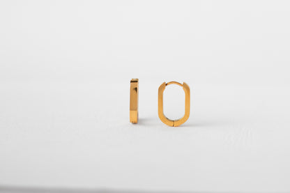 Stem earring, 18k Gold-plated
