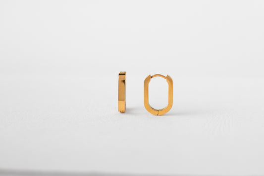 Stem earring, 18k Gold-plated