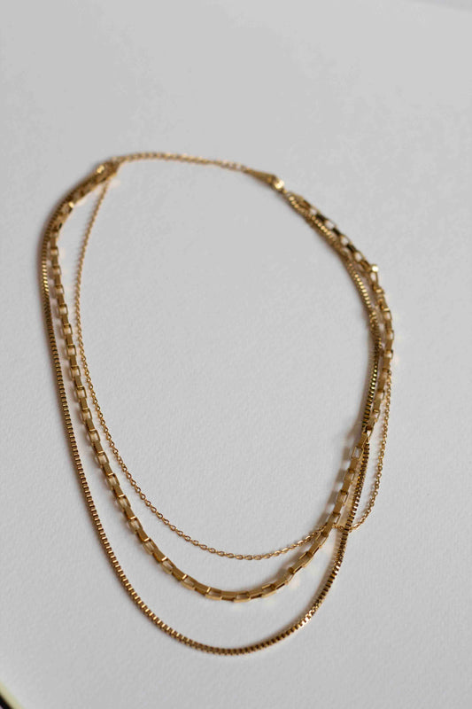 Toru set, necklace, 18k Gold-plated