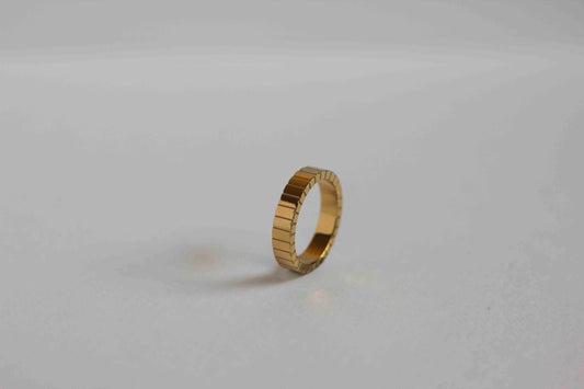 Ridge ring, 18k Gold-plated