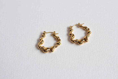 Ripple earring, 18k Gold-plated